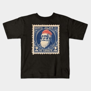Santa Claus Vintage 2 Cent Post Stamp Kids T-Shirt